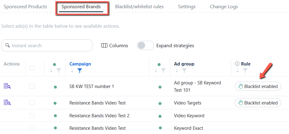 Enable blacklist for SB video keywords