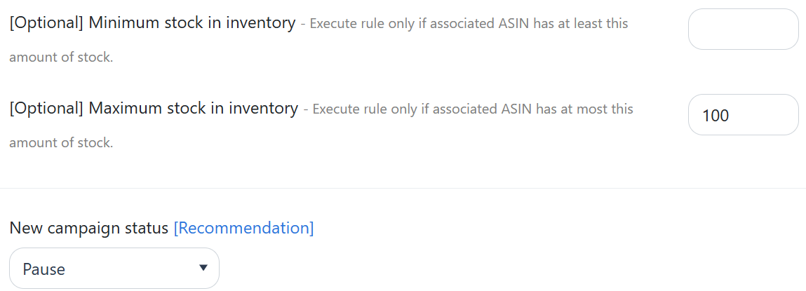 Automation based on inventory level