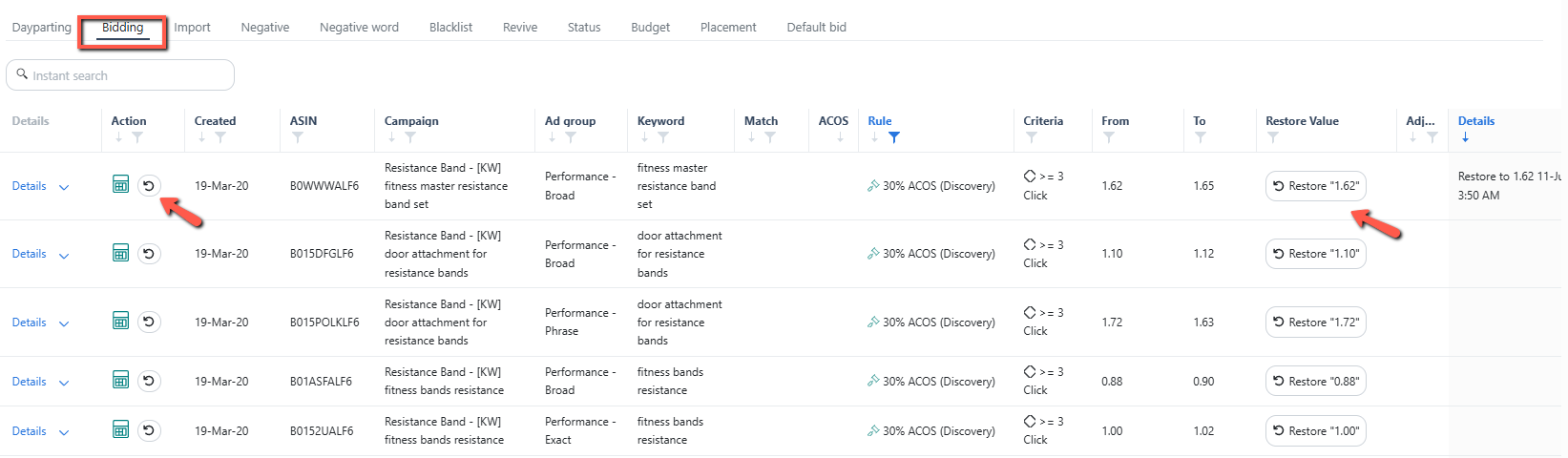 Manually Edit Bids in Change Log